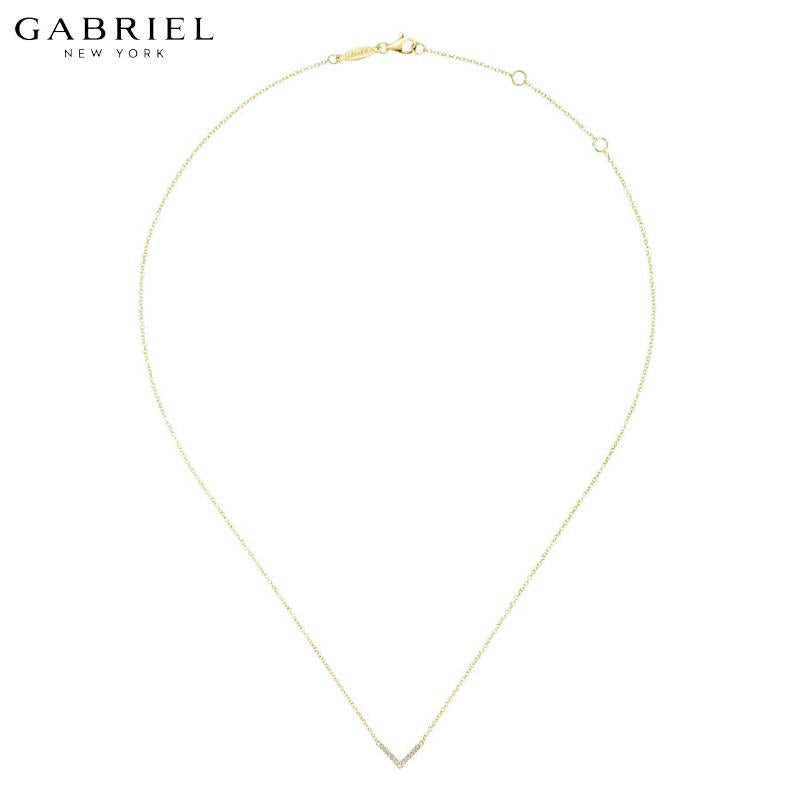 14KY 0.06ctw Natural Diamond Necklace