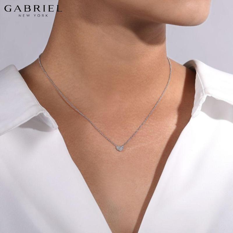 14KW 0.05ctw Natural Diamond Necklace