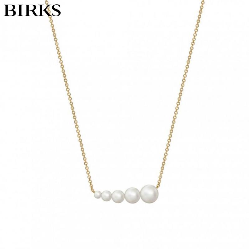18KY Birks Gold and Pearl Necklace