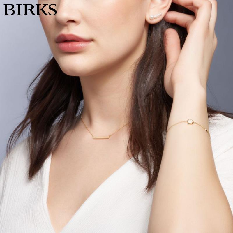 18KY Birks Gold and Pearl Earrings