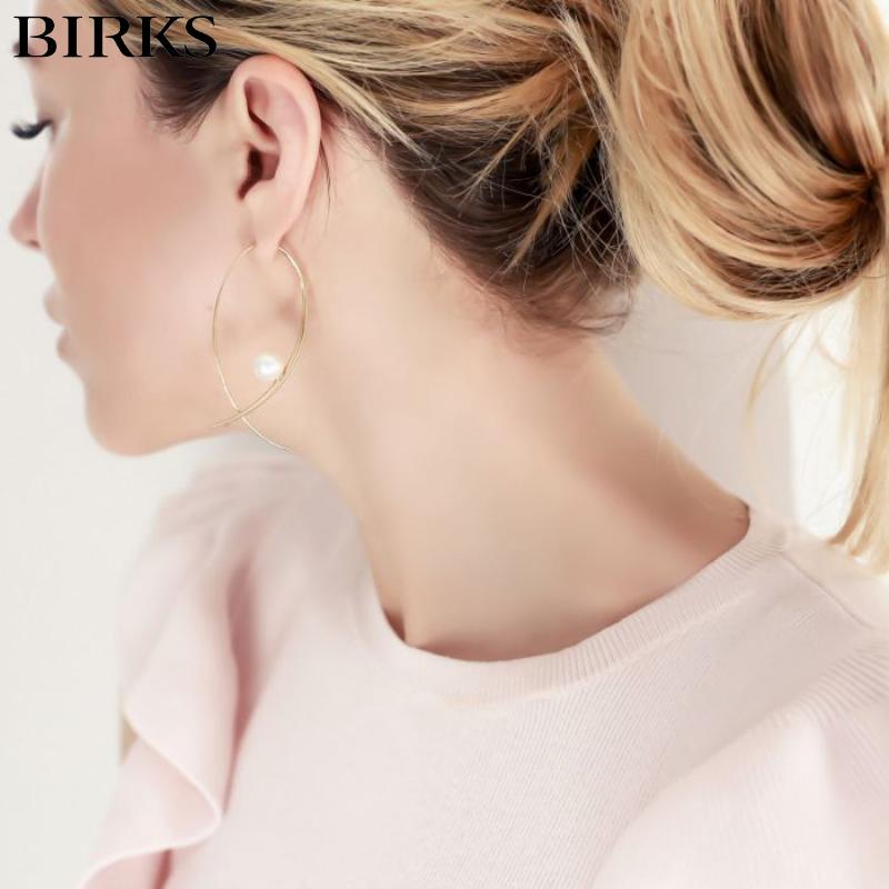 18KY Birks Gold and Pearl Earrings