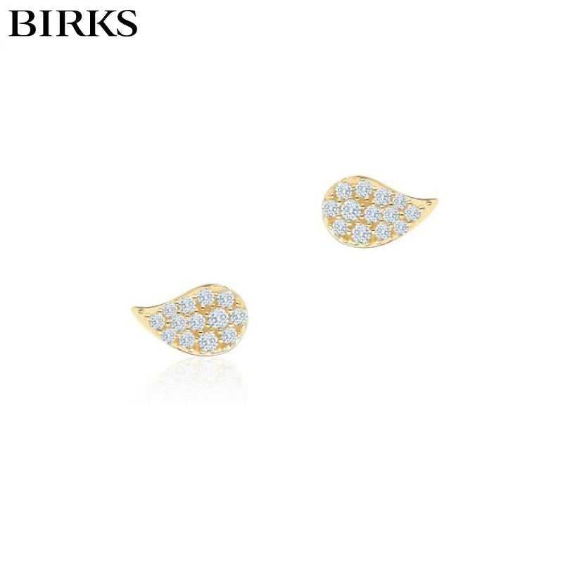 18KY Birks Petale Diamond Earrings