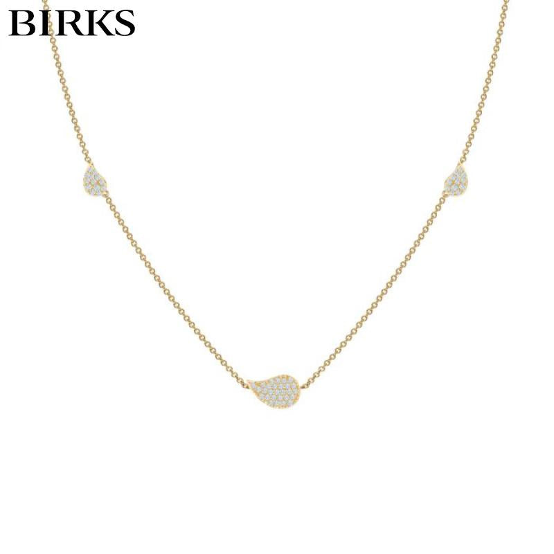 18KY Birks Petale Diamond Necklace