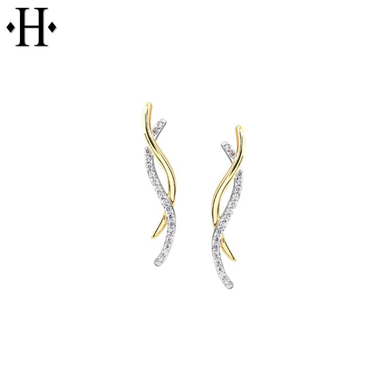 10KYW 0.20cts Natural Diamond Earrings