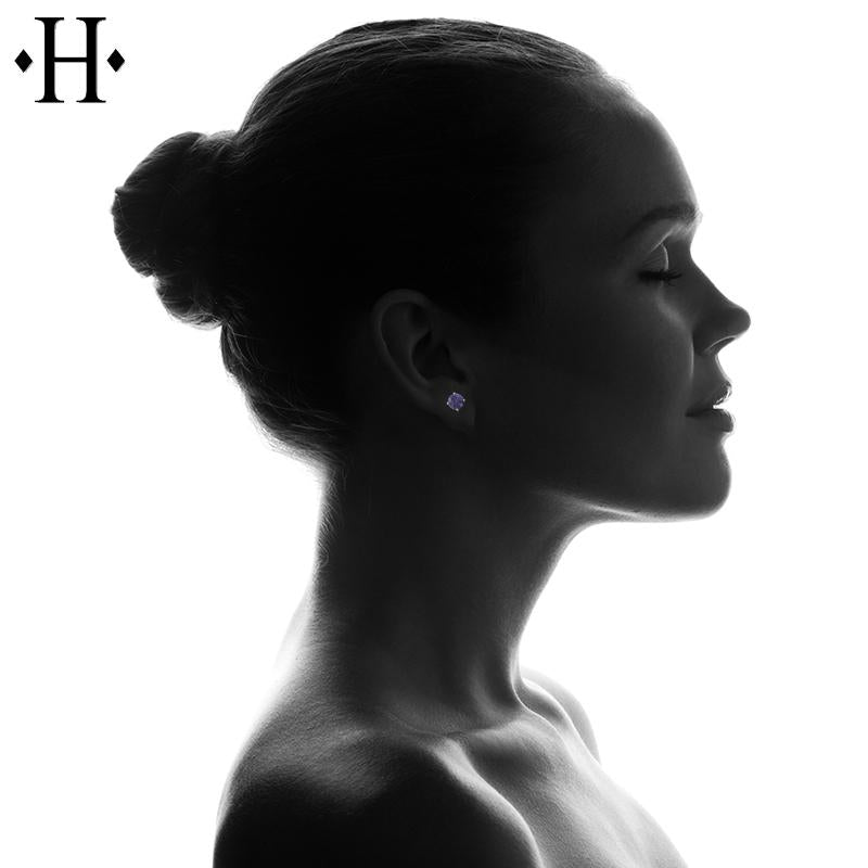 14KY 4mm Violet Tanzanite Earrings