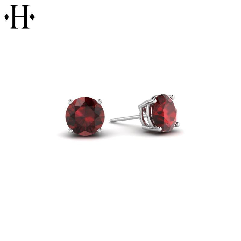 14KW 5mm Mozambique Garnet Earrings