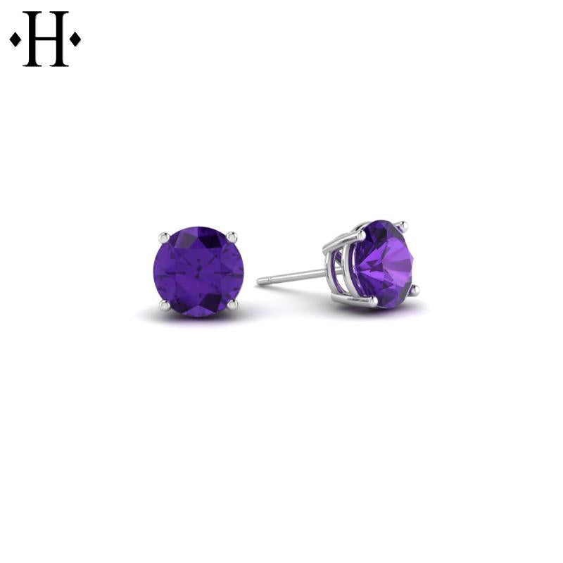 14KW 5mm Amethyst Earrings