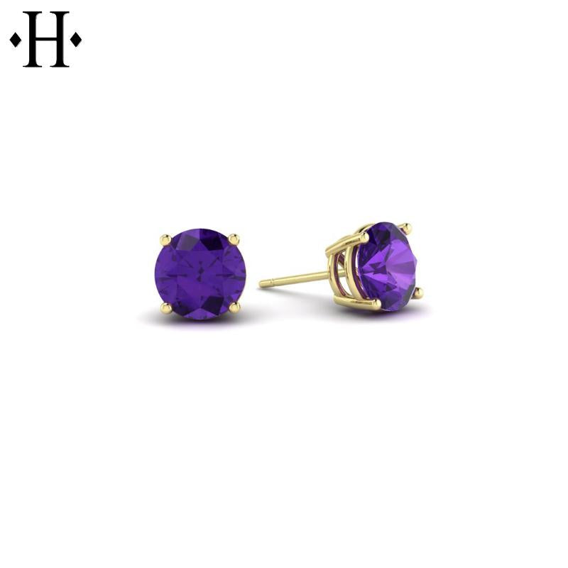 14KY 5mm Amethyst Earrings