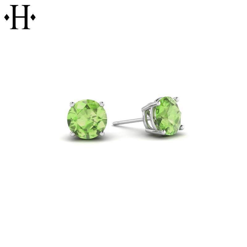 14KW 5mm Peridot Earrings
