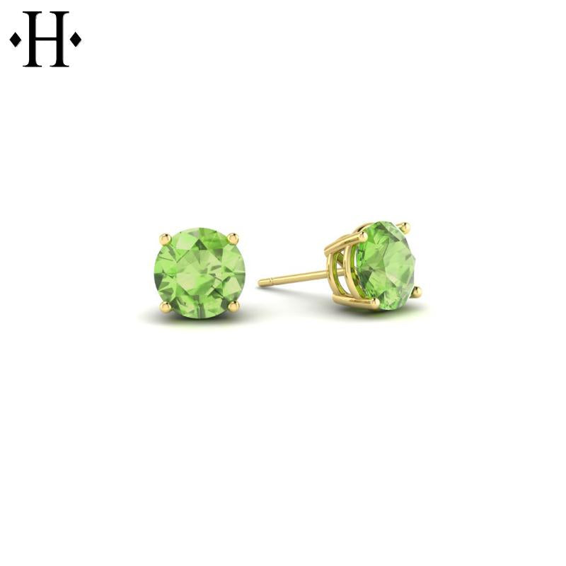 14KY 5mm Peridot Earrings