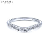 14KW 0.23ctw Natural Diamond Curved Ring 3.7mm