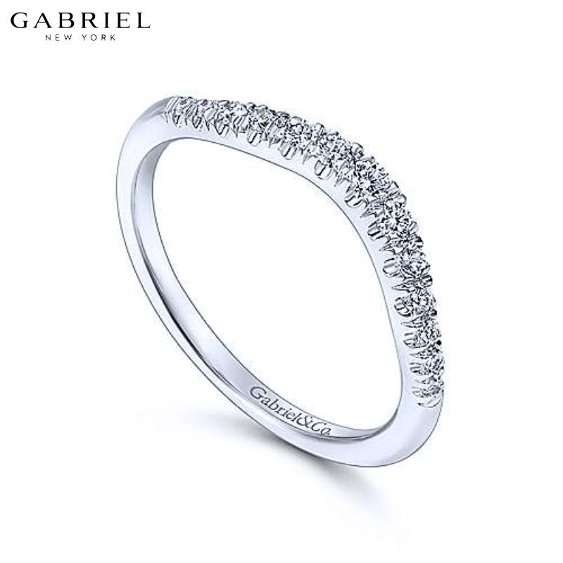 14KW 0.23ctw Natural Diamond Curved Ring 3.7mm