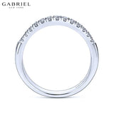 14KW 0.23ctw Natural Diamond Curved Ring 3.7mm
