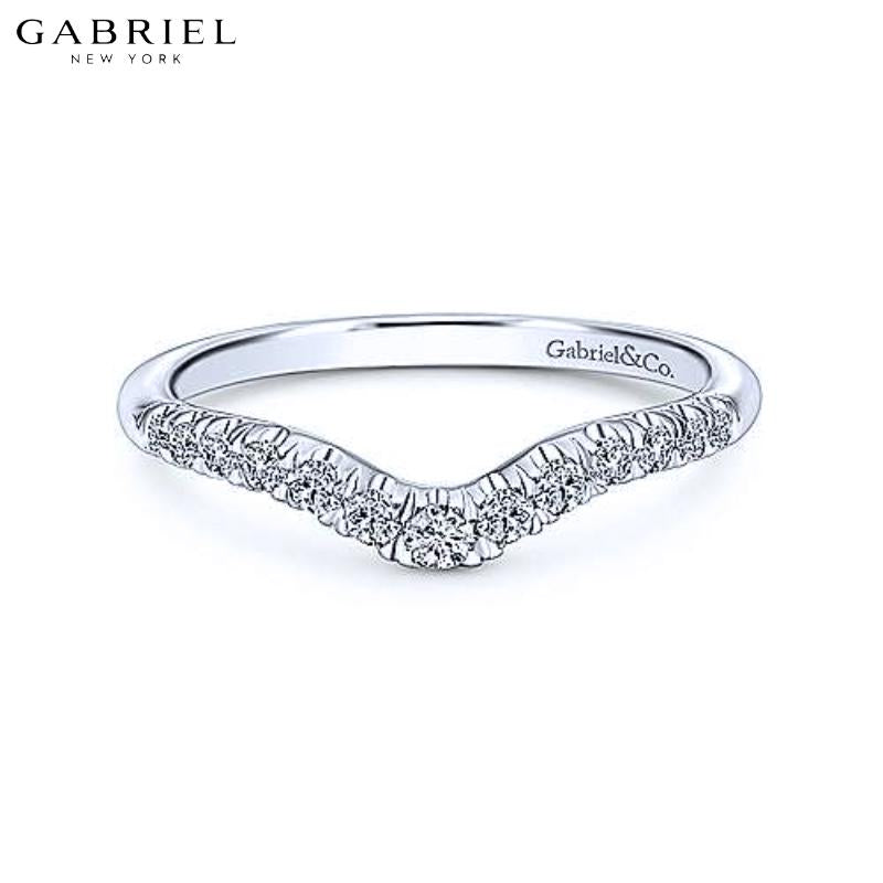 14KW 0.22ctw Natural Diamond Curved Ring 4.0mm