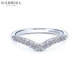 14KW 0.22ctw Natural Diamond Curved Ring 4.0mm