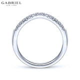14KW 0.22ctw Natural Diamond Curved Ring 4.0mm