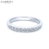 14KW 0.25ctw Shared Prong Natural Diamond Ring 2.2mm