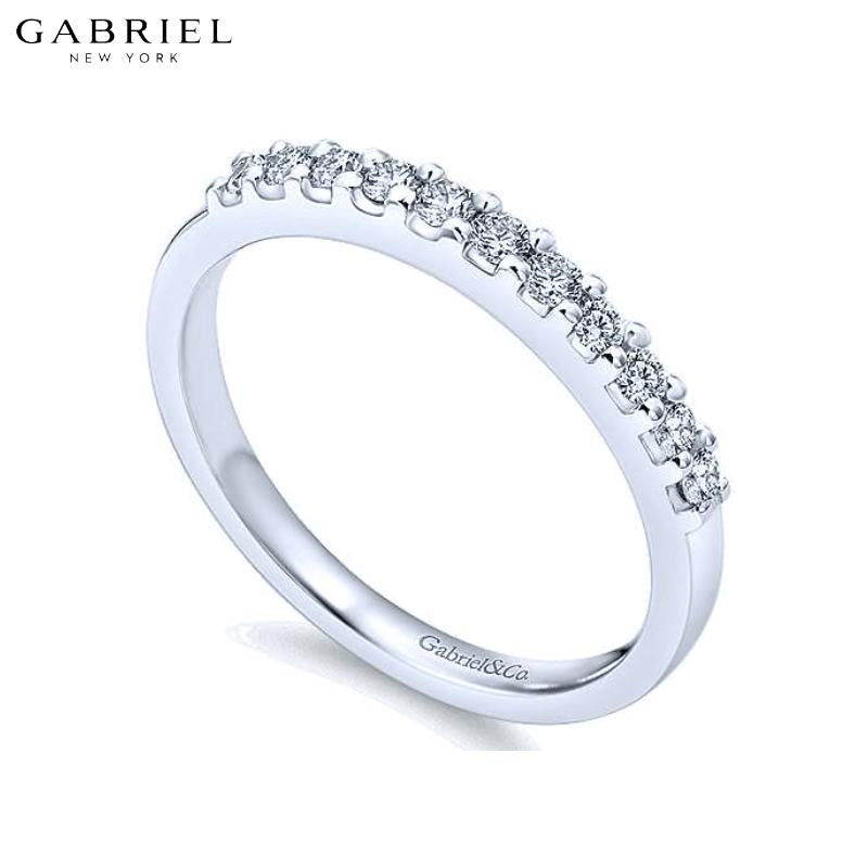 14KW 0.25ctw Shared Prong Natural Diamond Ring 2.2mm