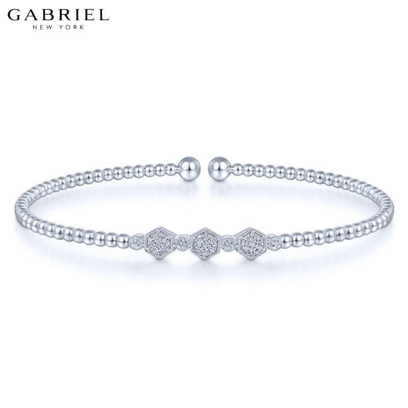 14KW 0.14ct Diamond Bangle 4.7mm