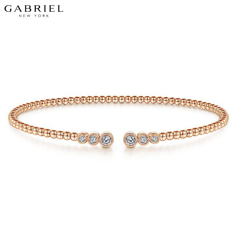 14KR 0.24ct Diamond Bangle 3.5mm
