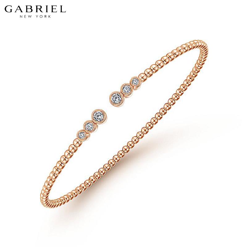 14KR 0.24ct Diamond Bangle 3.5mm