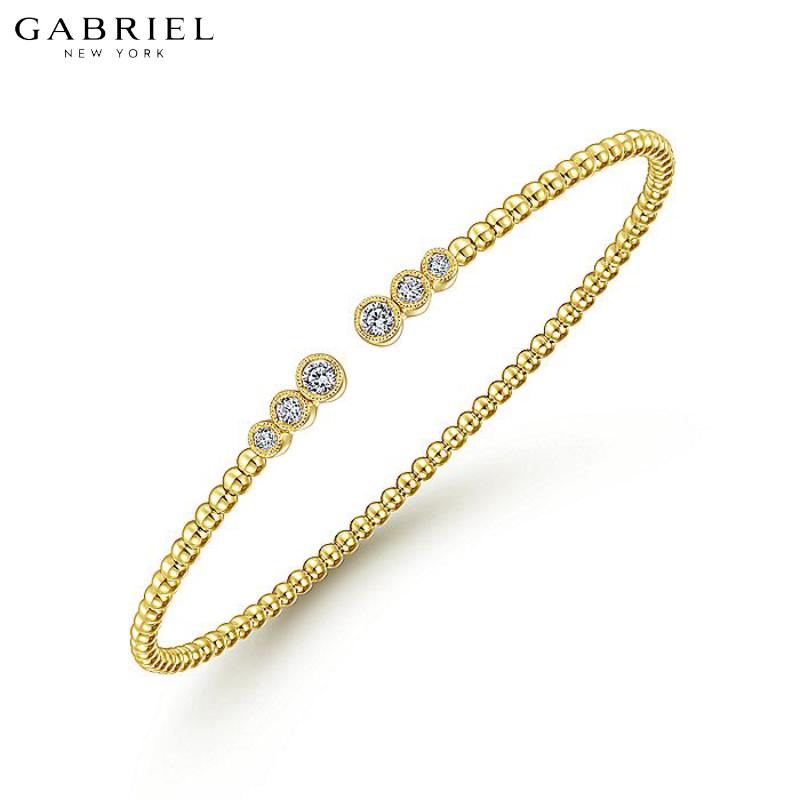 14KY 0.24ct Diamond Bangle 3.5mm