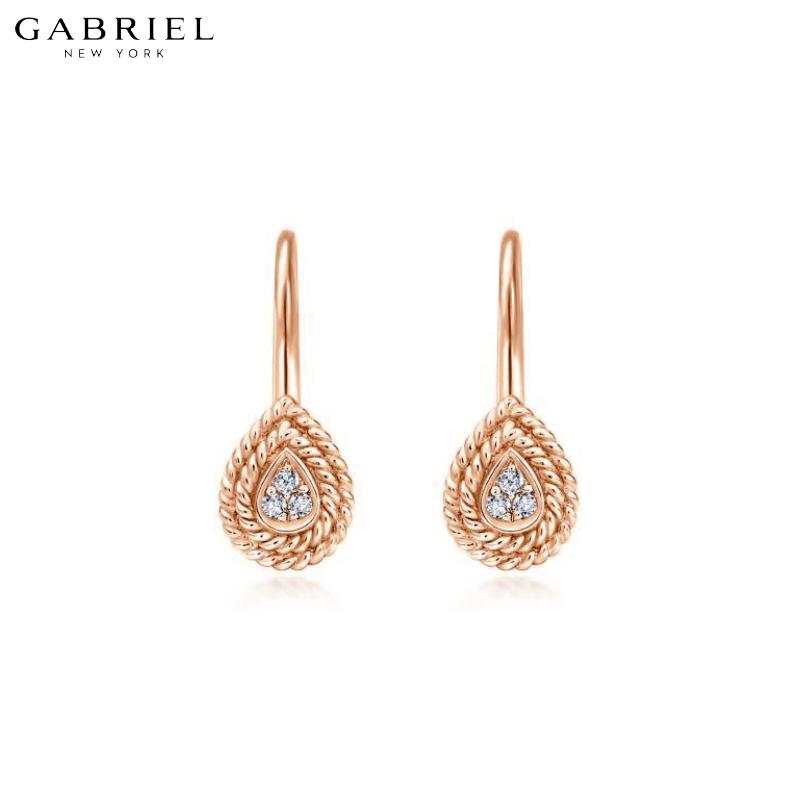 14KR 0.06ctw Natural Diamond Earrings 7.0mm