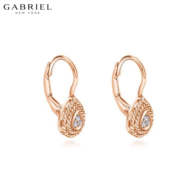 14KR 0.06ctw Natural Diamond Earrings 7.0mm