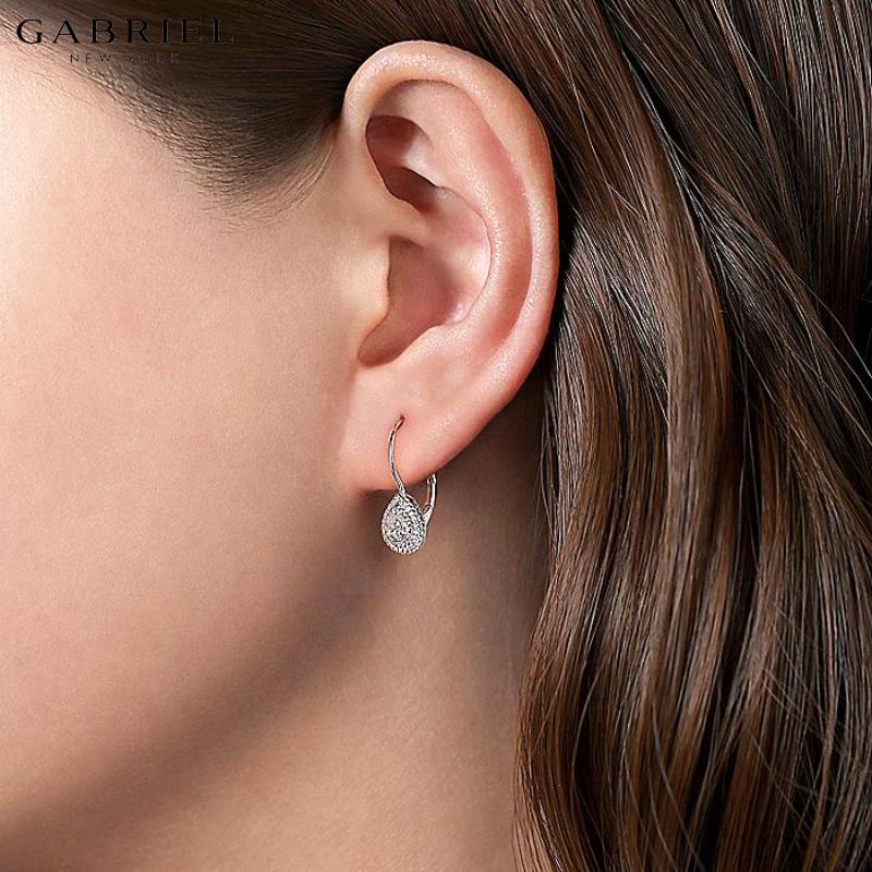 14KW 0.06ctw Natural Diamond Earrings 7.0mm