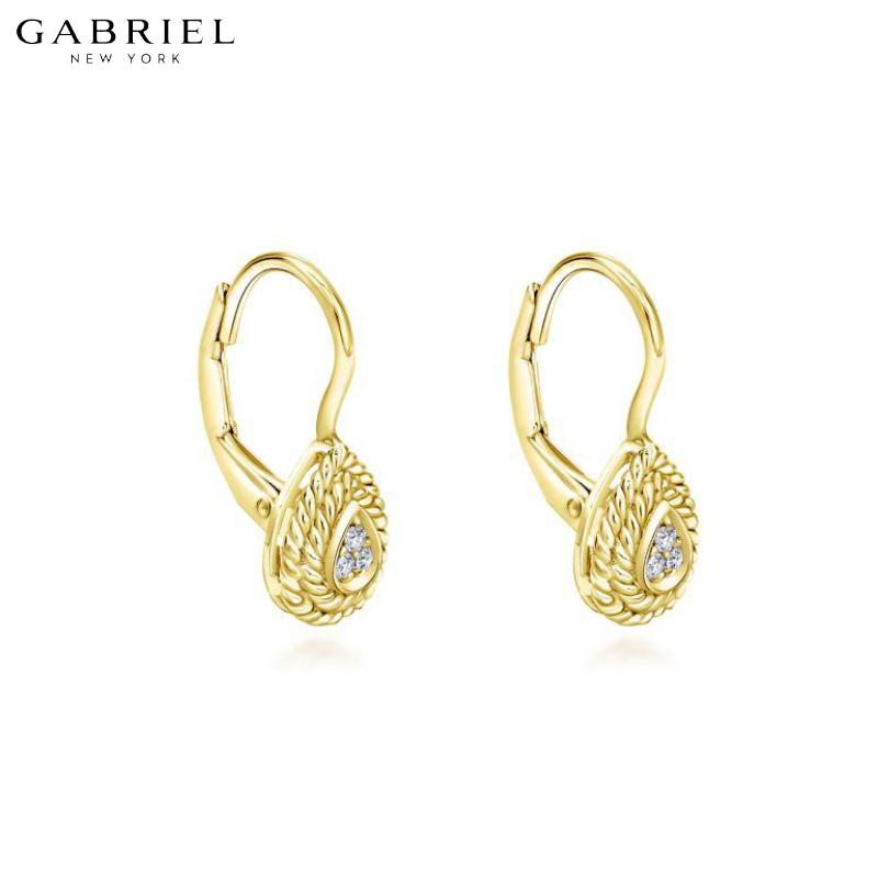 14KY 0.06ctw Natural Diamond Earrings 7.0mm