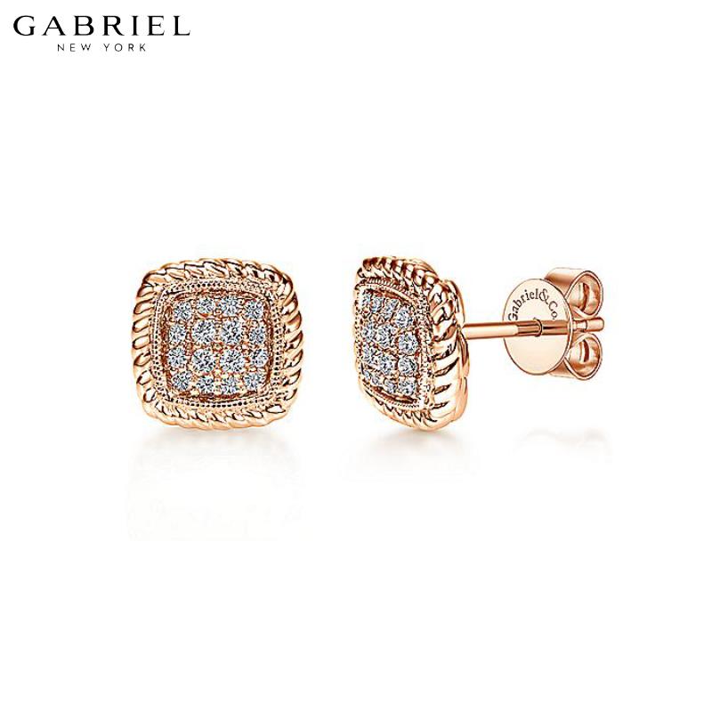 14KR 0.18ctw Natural Diamond Earrings 8.3mm