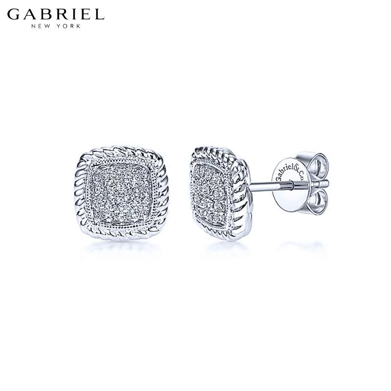 14KW 0.18ctw Natural Diamond Earrings 8.3mm