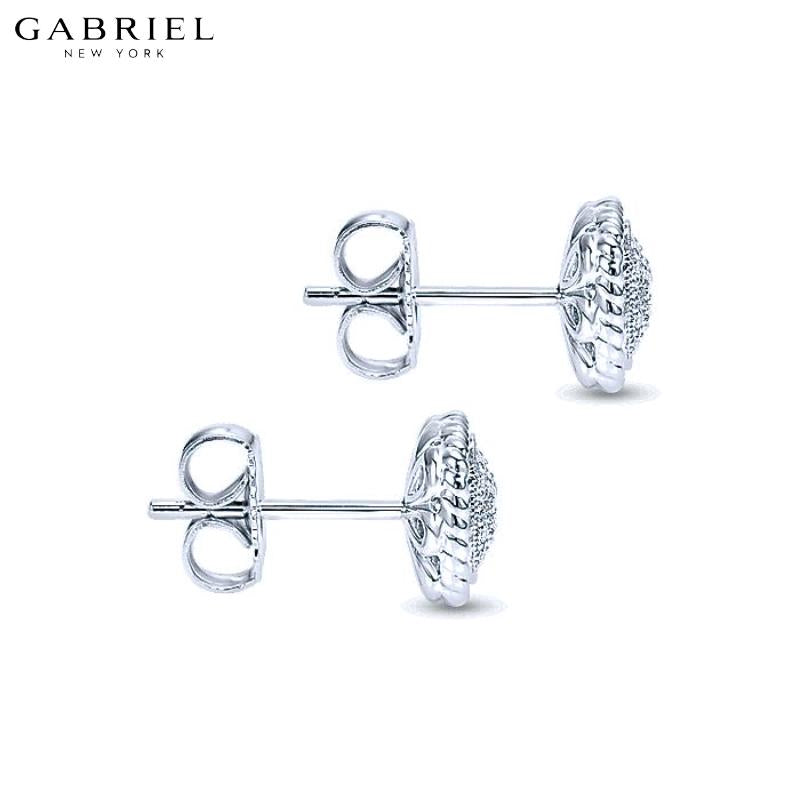 14KW 0.18ctw Natural Diamond Earrings 8.3mm