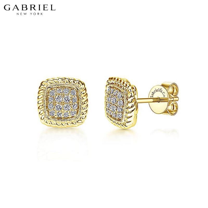 14KY 0.18ctw Natural Diamond Earrings 8.3mm