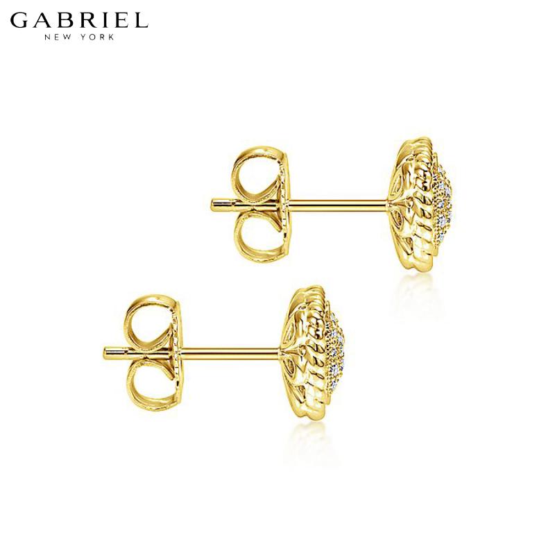 14KY 0.18ctw Natural Diamond Earrings 8.3mm