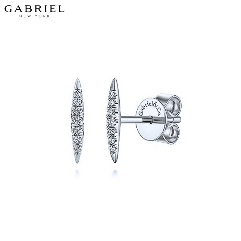 14KW 0.06ctw Natural Diamond Earrings 1.6mm