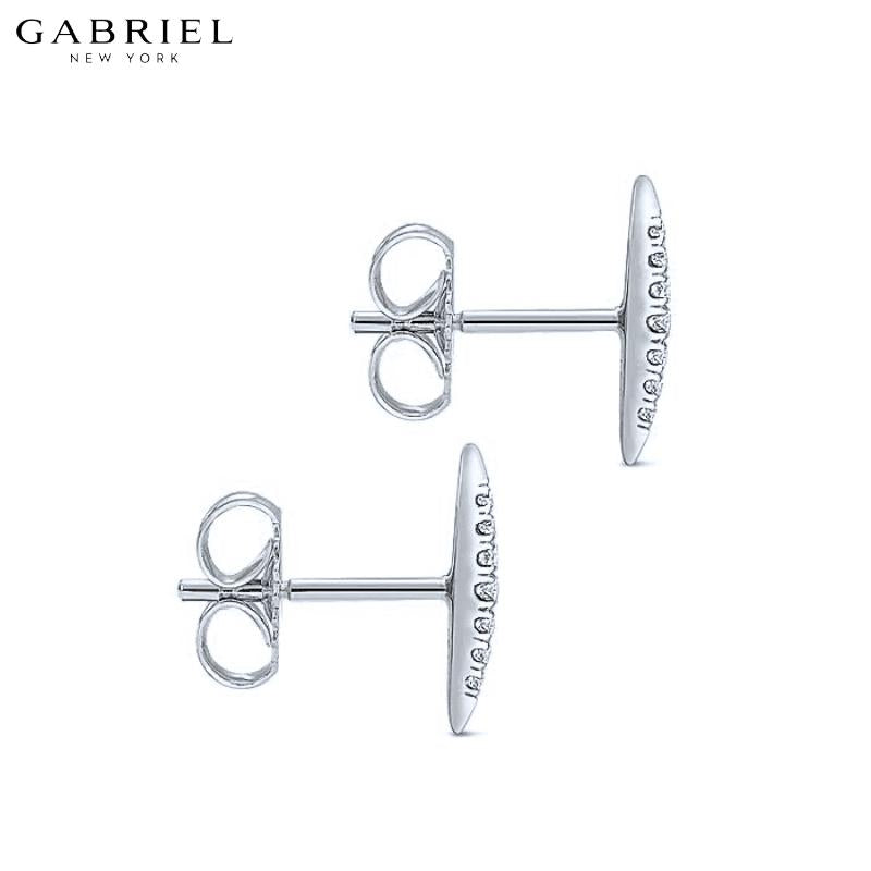 14KW 0.06ctw Natural Diamond Earrings 1.6mm