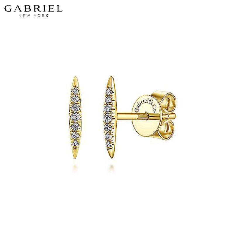 14KY 0.06ctw Natural Diamond Earrings 1.6mm