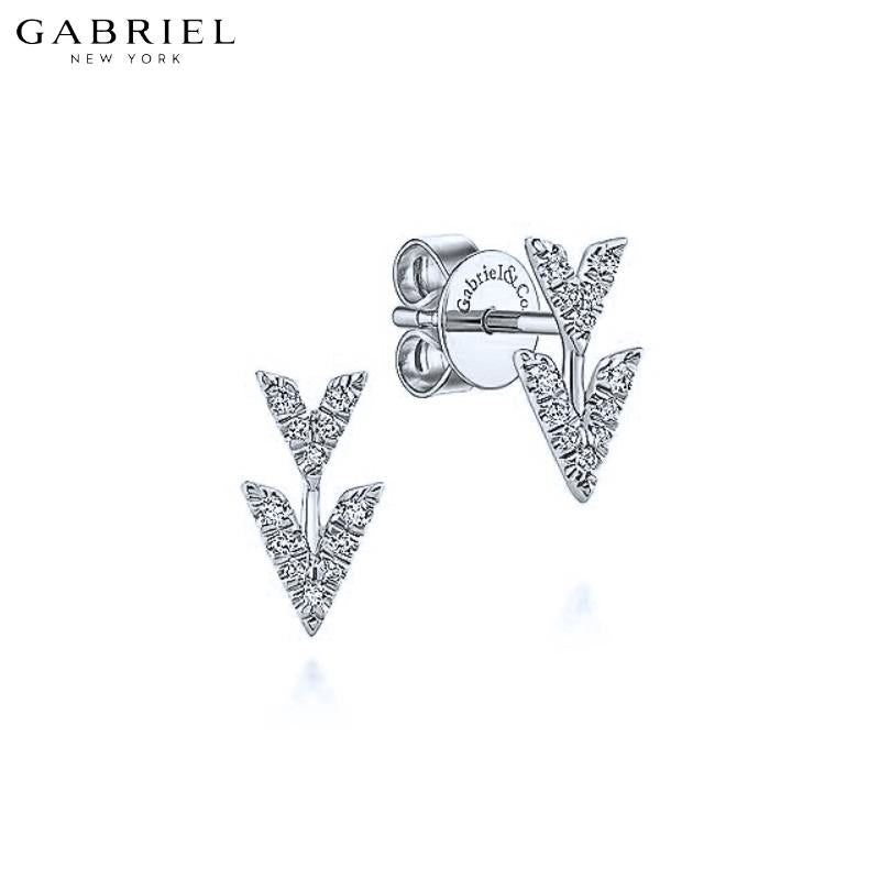 14KW 0.11ctw Natural Diamond Earrings 5.5mm