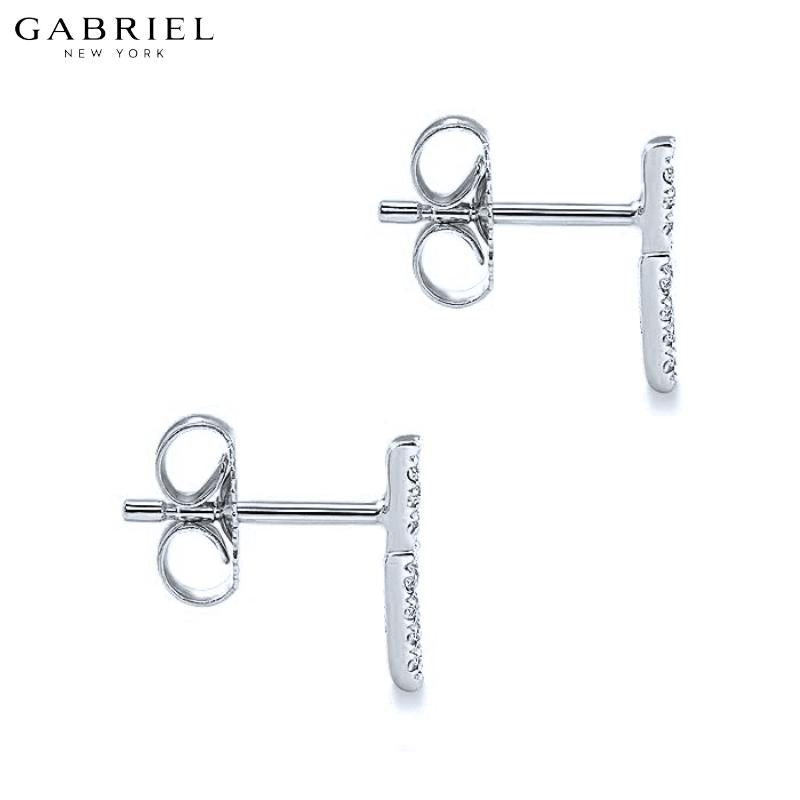 14KW 0.11ctw Natural Diamond Earrings 5.5mm