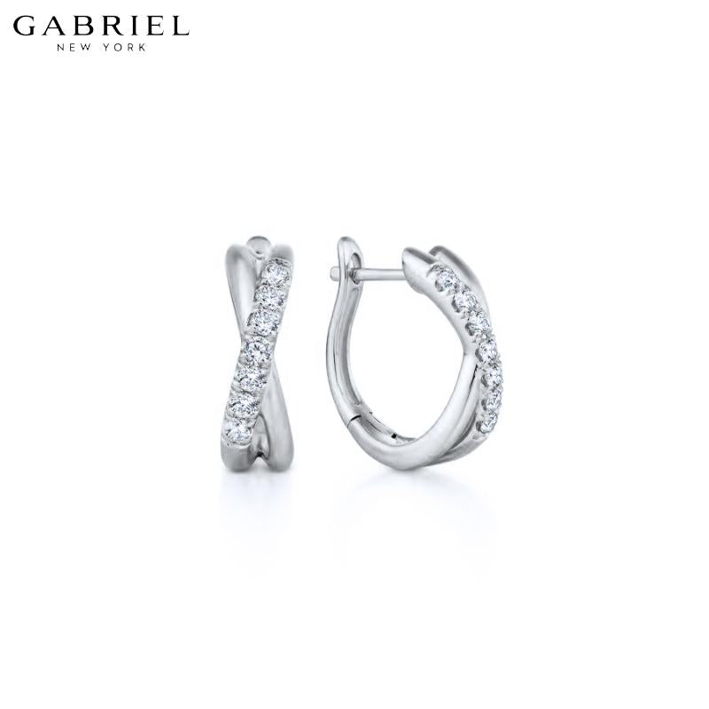 14KW 0.21ctw Natural Diamond Earrings 4.4mm