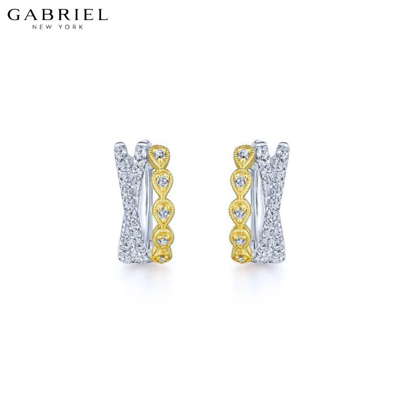 14KYW 0.31ctw Natural Diamond Earrings