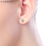 14KY 0.10ctw Natural Diamond Earrings 6.4mm