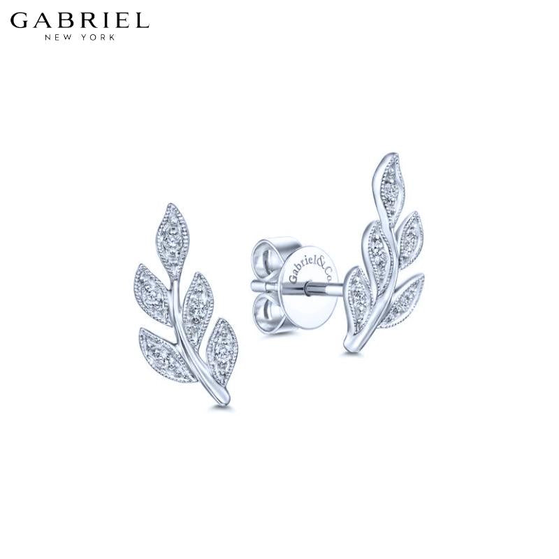 14KW 0.07ctw Natural Diamond Earrings 6.0mm