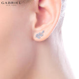 14KW 0.07ctw Natural Diamond Earrings 6.0mm