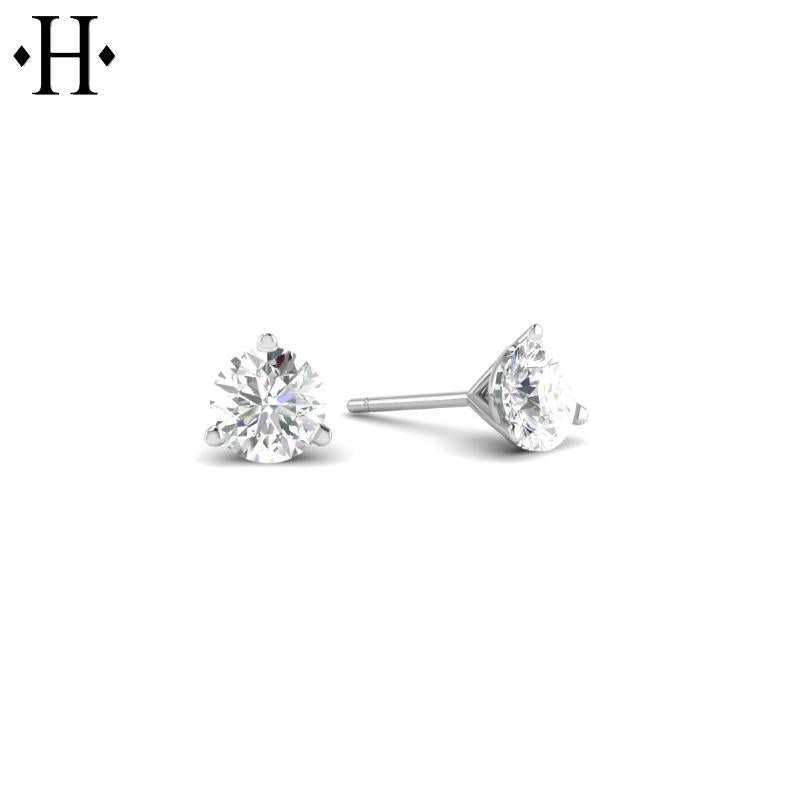 14KW 1.00cts Lab Grown Diamond Earrings
