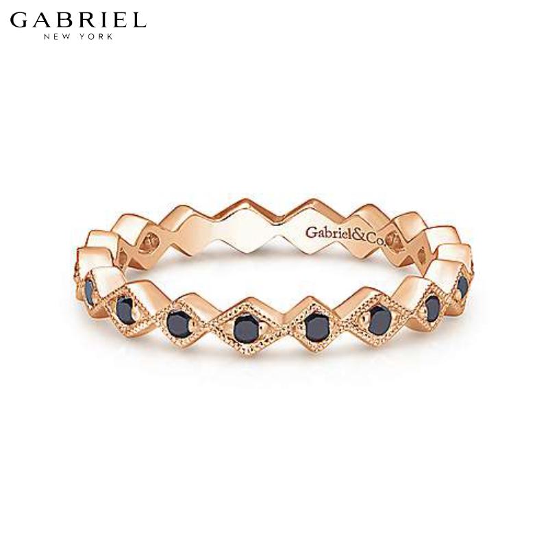 14KR 0.21ctw Black Diamond Ring 3.0mm