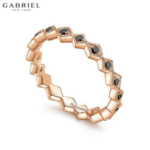 14KR 0.21ctw Black Diamond Ring 3.0mm
