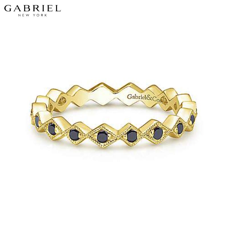 14KY 0.21ctw Black Diamond Ring 3.0mm