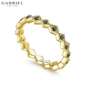 14KY 0.21ctw Black Diamond Ring 3.0mm